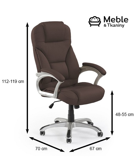 Fotel Gabinetowy DESMOND Ciemny Brąz