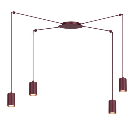 Lampa Wisząca TRAKER 4 Burgundowy