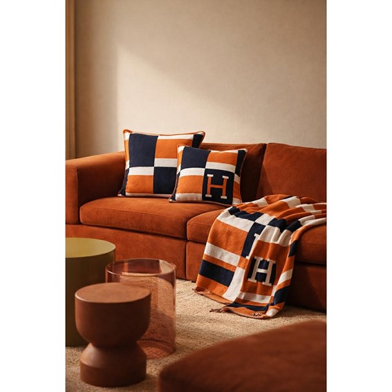 Koc SHP PARIS HOME 135x170cm Granatowy/Pomarańczowy