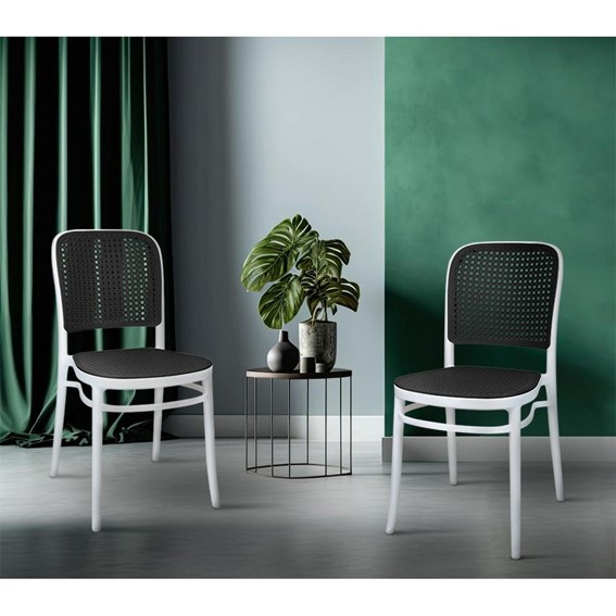 Krzesło WICKY Biały/Szary