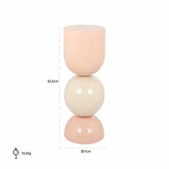 Stolik ALVA Fi31cm Biały/Różowy