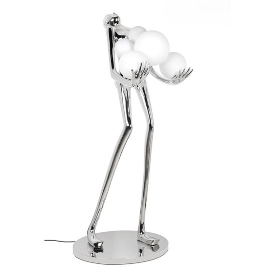 Lampa Podłogowa HUMAN SILVER PREMIUM Srebrny