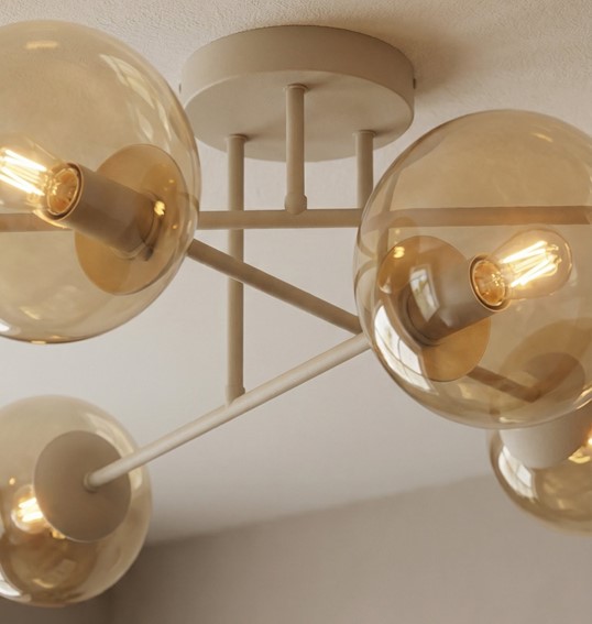 Lampa Sufitowa ROMA 6 Beżowy/Bursztynowy