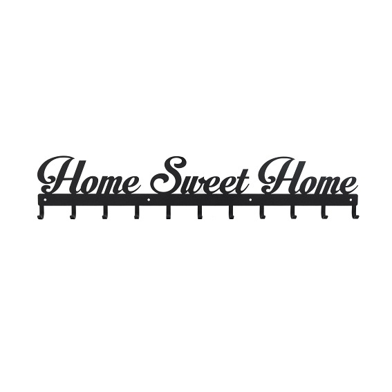 Wieszak Home Sweet Home 3x80x12,4 Czarny