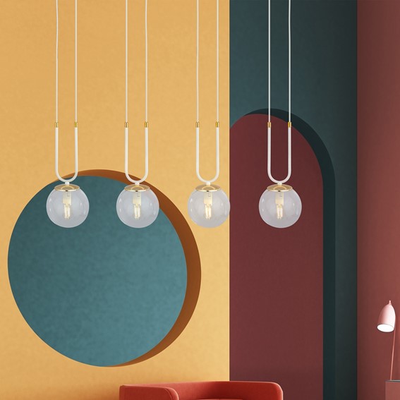 Lampa Wisząca GLAM 4 Biały/Transparentny