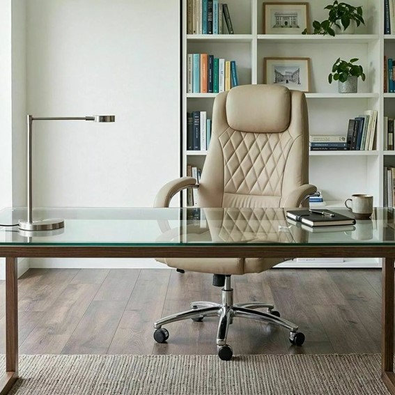 Fotel Obrotowy Q-07 Beżowy