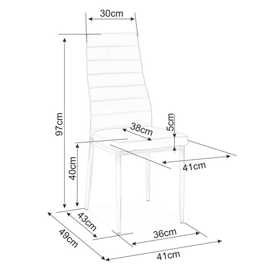 Krzesło H261 Ekoskóra Bis Alu/Szary