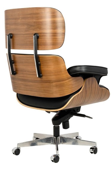 Fotel Biurowy LOUNGE GUBERNATOR Czarny/Orzech