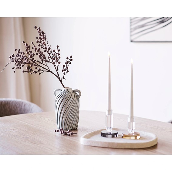 Zestaw 2 Świeczników HOUSE NORDIC 10cm Brązowy/Biały