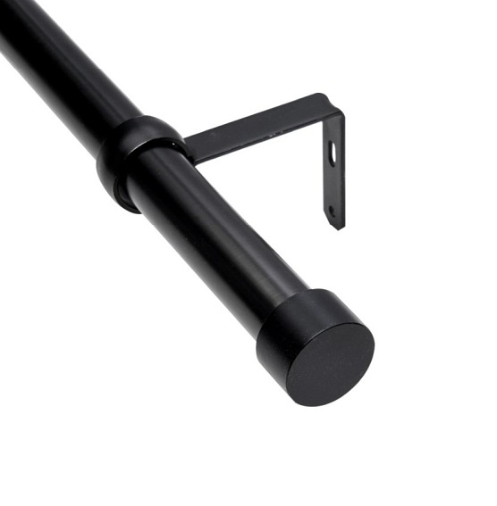 Pojedynczy Karnisz CAPPA 91-168 cm Szczotkowana Czerń