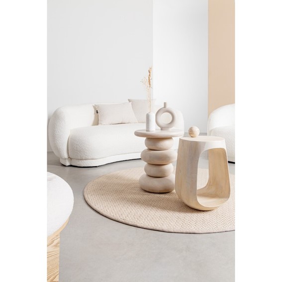 Stolik Kawowy LOPEZ Fi33cm Beżowy