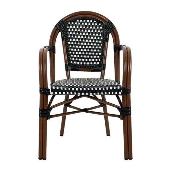 Krzesło CAFE PARIS ARM Brązowy/Czarny/Biały