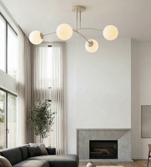 Lampa Sufitowa PREGOS 4 Beżowy/Biały