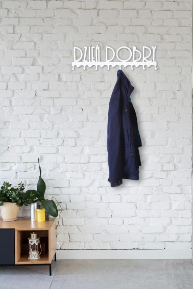 Wieszak Ścienny Dzień Dobry 02 4x60x18 Biały