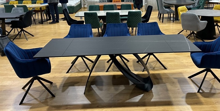 Krzesło AZALIA Velvet Czarny/Granatowy Bluvel 86