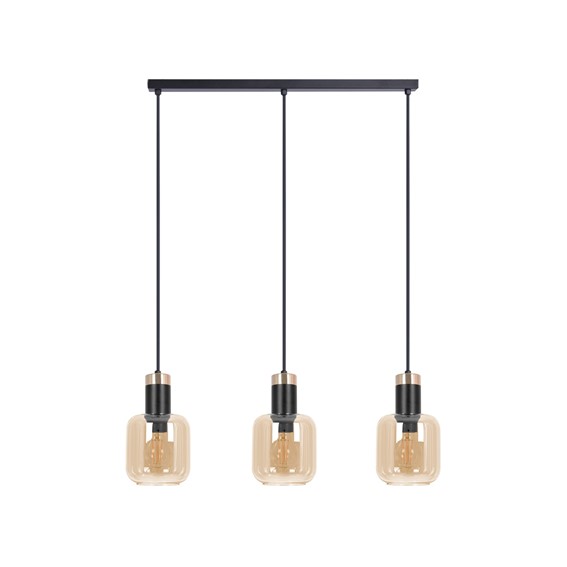 Lampa Wisząca DOKA K-5268 Czarny/Złoty/Bursztynowy