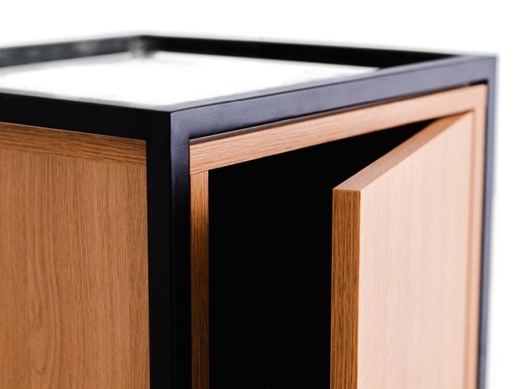 Regał Skap 1R2 Door x2 45x40x102 Dąb/Czarny