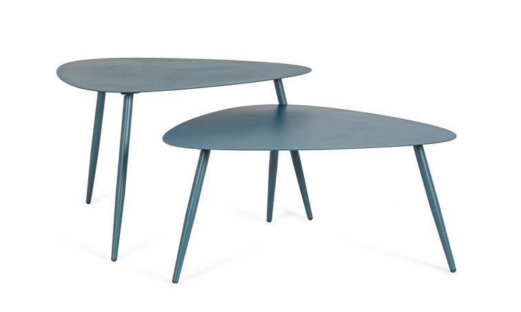 Zestaw Stolików Ogrodowych YVONNE 73,5x77,5cm Niebieski