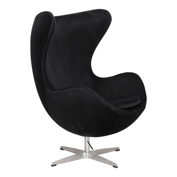 Fotel JAJO Velvet Czarny/Srebrny