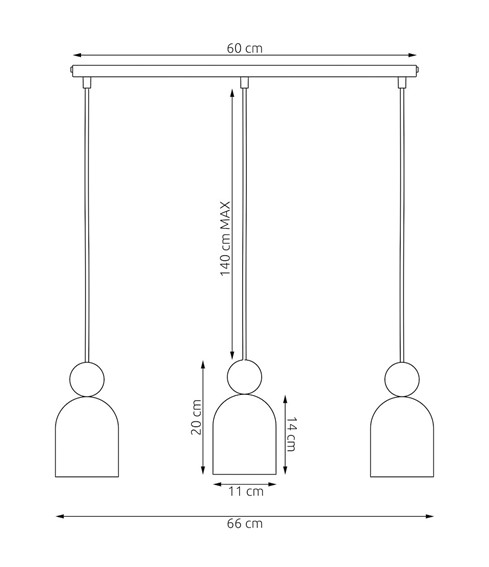 Lampa Wisząca MESI 3 Burgundowy