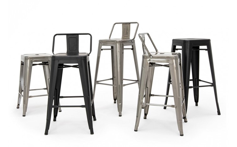 Krzesło Barowe TOWER BACK 76 Szary