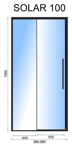 Drzwi Prysznicowe SOLAR 100 Złoty