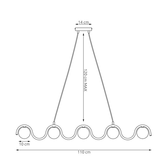 Lampa Wisząca SINUS 5 Burgundowy
