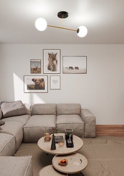 Lampa Sufitowa MAGNUM 2 Czarny/Opal