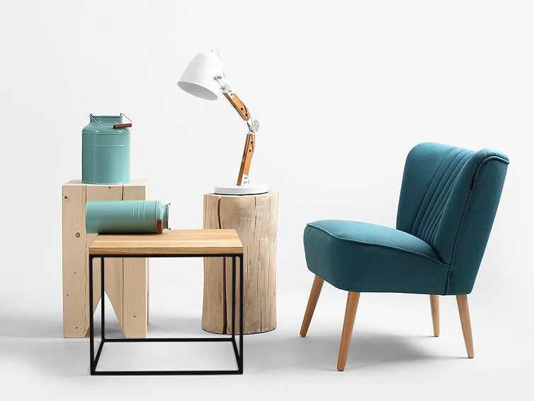 Stół Kawowy Tensio Solid Wood 50x50 Dąb/Czarny