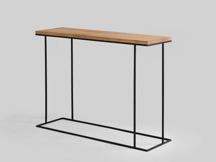 Konsola WALT SOLID WOOD 100x30 Dąb/Czarny