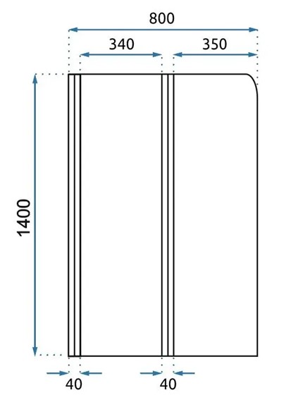Parawan Wannowy AGAT 80 Złoty Szczotkowany