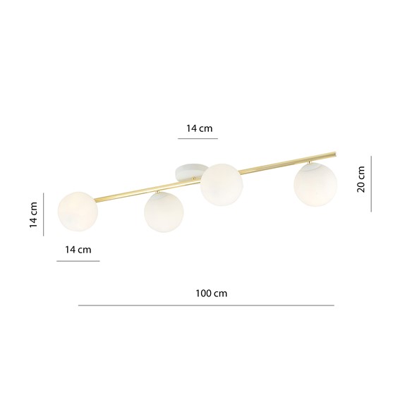 Lampa Sufitowa SPLENDI 4 Biały/Opal