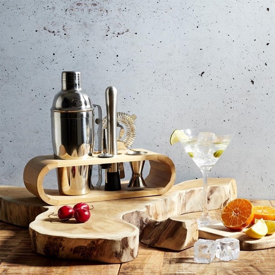 Zestaw Koktajlowy z Bambusową Tacą