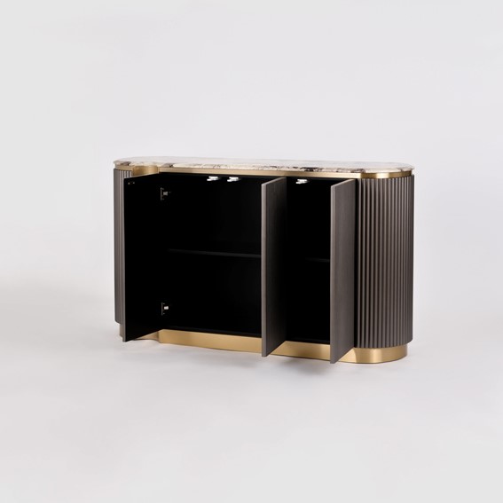 Komoda STILIG ST917 Grafitowy/Złoty