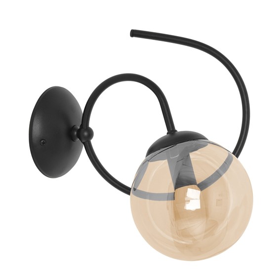 Kinkiet FLORO K-5128 Czarny/Bursztynowy