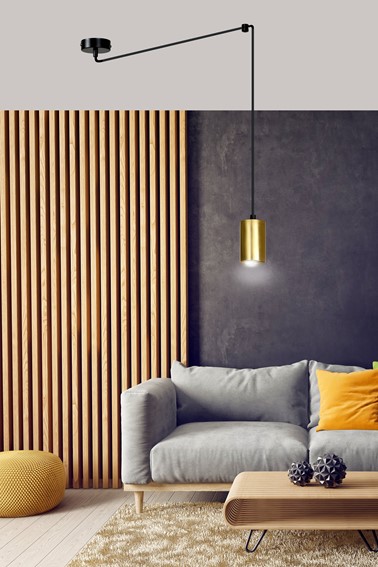 Lampa Wisząca TRAKER 1 Czarny/Złoty