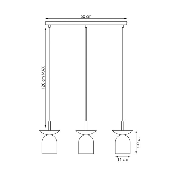 Lampa Wisząca EGO 3 Biały/Czarny