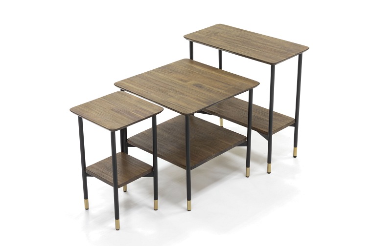 Stolik Maze L07-50 50x50x50 Czarny/Brązowy