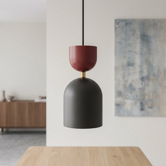 Lampa Wisząca GAUDI 1 Czarny/Burgundowy