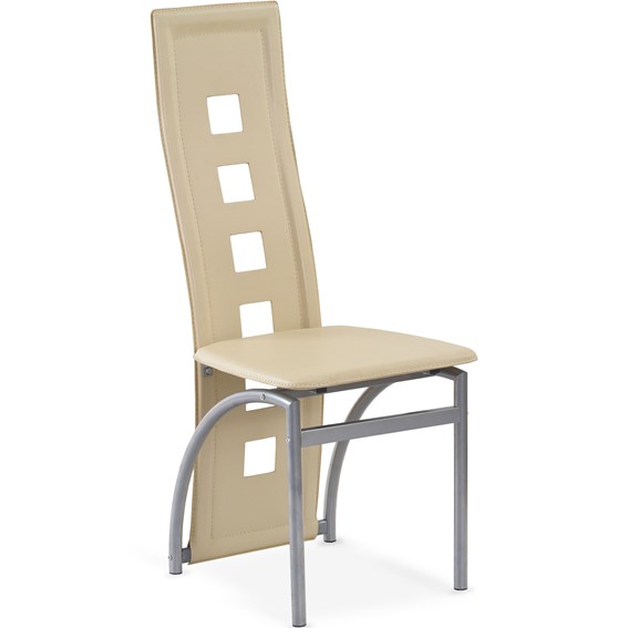 Krzesło K4M Aluminium/Ciemny Krem Ekoskóra