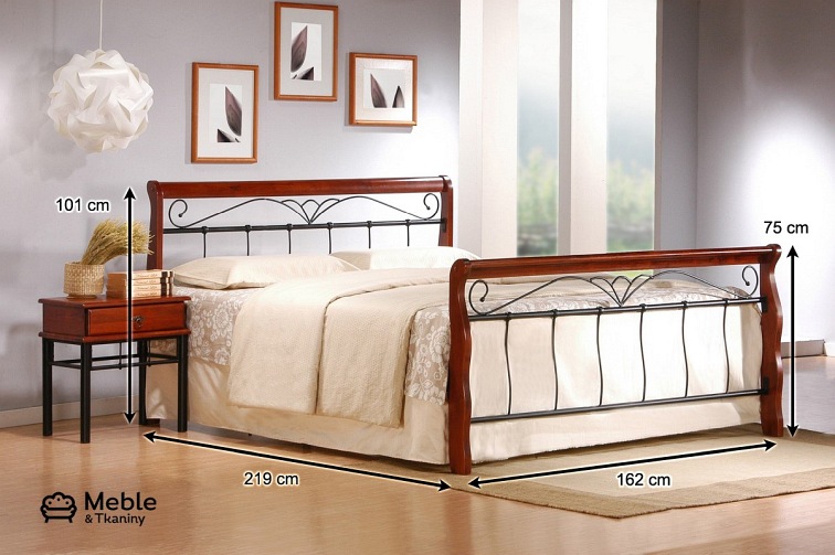 Łóżko VERONICA 160 cm czereśnia ant./czarny