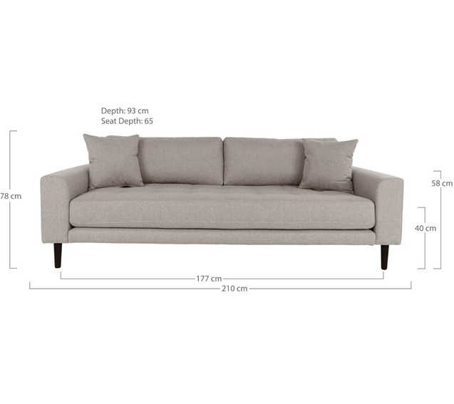 Sofa LIDO Trzyosobowa Beżowy/Czarny