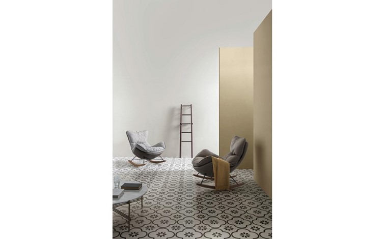 Fotel Bujany OTILIA Brązowy/Biały