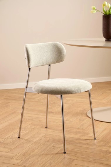 Krzesło LYRIC Beżowy/Chrom