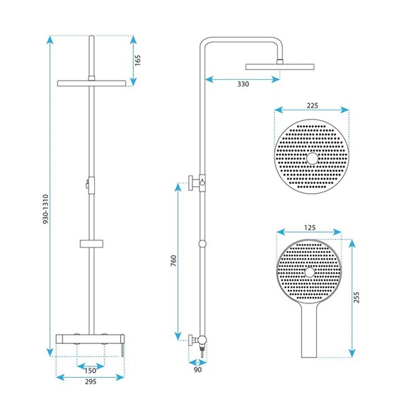 Zestaw Prysznicowy FOSS CLIF Złoty Szczotkowany
