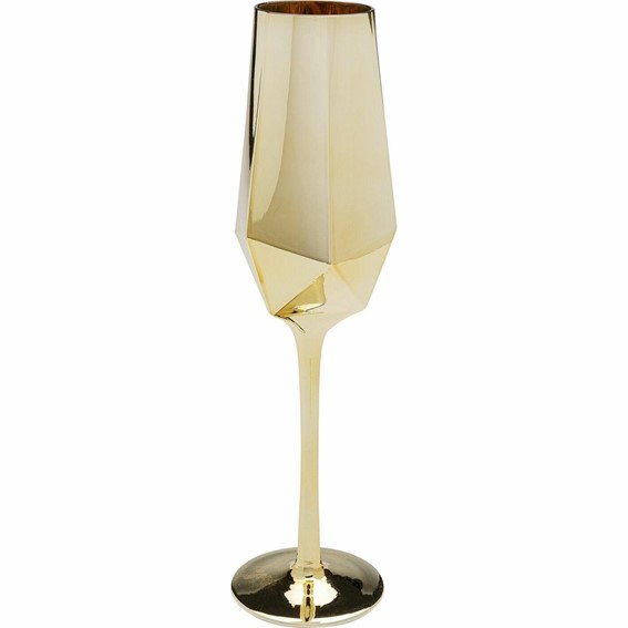 Komplet (4 szt.) Kieliszek do Szampana DIAMOND 365ml Złoty