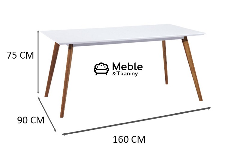 Stół MILAN 160x90 Biały/Dąb