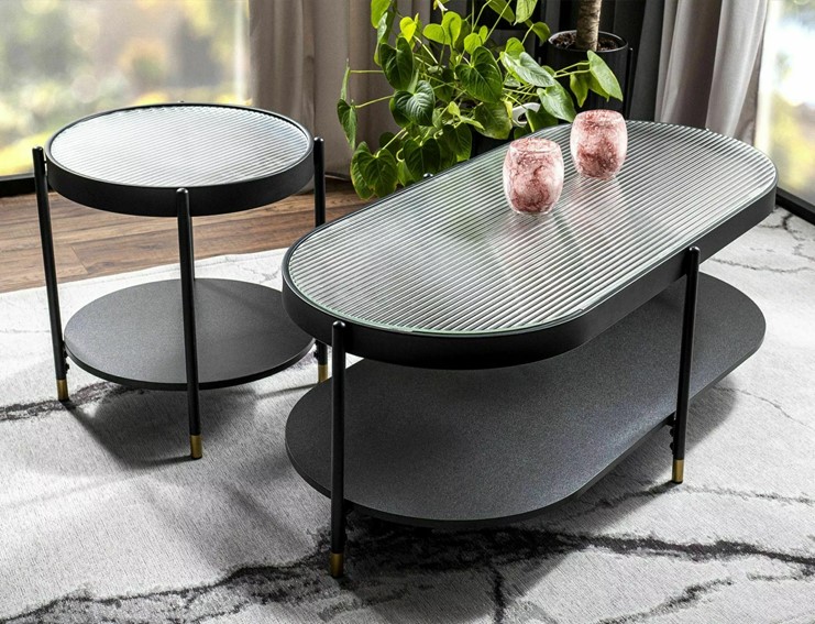 Ława LAGUNA A Fi45 Transparentny/Czarny Mat