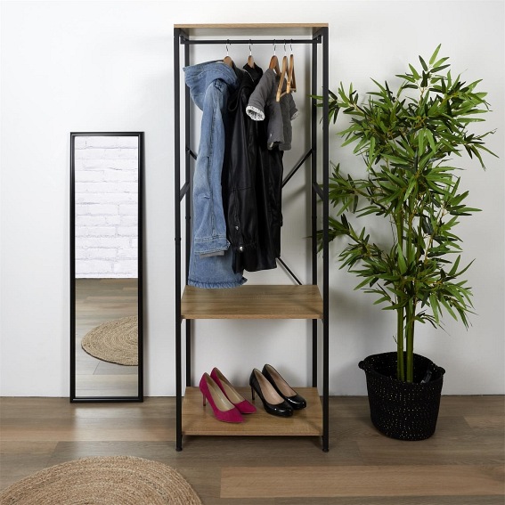 Wieszak/Garderoba Lukis 40x60x167 Dąb/Czarny