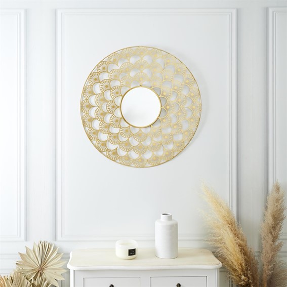Lustro MANDALA 70cm Złoty